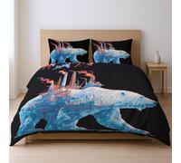Bedding Quilt Cover Set fabric makes them soft fade resistant Duvet Cover Sets, Blue Animals polar bears ships King Suitable for bedroom
