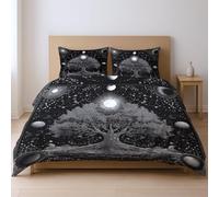 Bedding Quilt Cover Set fabric makes them soft fade resistant Duvet Cover Sets, Gray tree decoration Double Suitable for bedroom