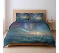 Bedding Quilt Cover Set fabric makes them soft fade resistant Quilt Cover Set, Color starry sky shooting star super King Suitable for bedroom