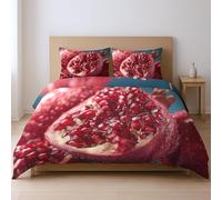 Bedding Quilt Cover Set fabric makes them soft fade resistant Quilt Cover Set, red Fruit Pomegranates single Suitable for bedroom