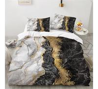 Bedding Quilt Cover Set with Pillow cases 200 cm x 200 cm Marble Gilded Soft Microfiber Bedding 3 Piece Bedding Set Duvet Cover fitted with 2 Pillowcases 50 x 75 cm