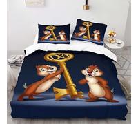 Bedding Set 135 * 200CM Guardian Angel Squirrel 3D motifs Kids Duvet Cover Set,Single Size,Breathable Comfortable Bedding Set 3 pcs for Teen Room Decor#YR3