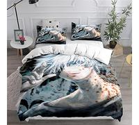 Bedding Set 135x200cm Multiple Sizes Jujutsu Kaisen Duvet Cover 52% Cotton Soft Comfortable Duvet Cover + 2 Pillowcase 80x80cm (200x200cm(Double),Style 03)