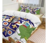 Bedding Set 3 Pieces Duvet Cover Saint Lucia National Flag Soft Microfiber Bedding Set (1 Duvet Cover+2 Pillowcase Zipper) Various In Extra Large Size