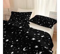 Bedding Set 3Pcs Black Soft Reversible Quilt Cover Bedroom Decor, Super King 260 X 220 Cm Duvet Setminimalist Stars Moon, Printed Down Bedding Comforters For All Seasons