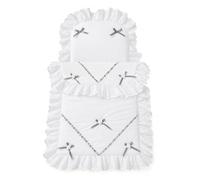 Bedding Set for Silver Cross Coach Built Dolls Oberon Chatsworth (Grey Flower)