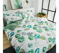Bedding Set Leaves, Tropical Leaf Printing 4 Piece Microfiber Polyester Breathable Single Double King Size Bed