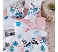 Bedding Set Leaves, Tropical Leaf Printing 4 Piece Microfiber Polyester Breathable Single Double King Size Bed
