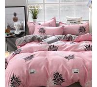 Bedding Set Leaves, Tropical Leaf Printing 4 Piece Microfiber Polyester Breathable Single Double King Size Bed