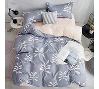 Bedding Set Leaves, Tropical Leaf Printing 4 Piece Microfiber Polyester Breathable Single Double King Size Bed