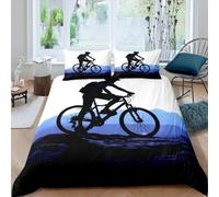 Bedding Set Mountain Biking Duvet Cover Set For 3D Printed Soft Breathable With Zipper Closure Quilt Cover 3 Pieces For Boys And Girls Kids Teenagers Single 90X190 Cm-74448143908