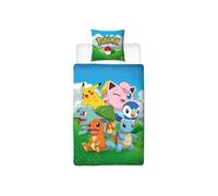 Bedding set - POKEMON - Pikachu and his friends - Blue - Microfiber - 1 duvet cover 140 x 200 cm + 1 pillowcase 63 x 63 cm