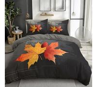 Bedding Set Super King Size, Maple Leaves Duvet Cover Kids Breathable Comforter Cover, Soft Microfiber Taupe Bedding Fade Resistant Quilt Cover Set Decorative 3 Piece