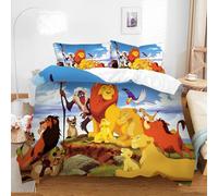 Bedding Set The Lion King Duvet Cover Set for Boys Girls Junior/Cot Bed Reversible Lovely Colorful Comforter Cover (135x200cm(Single),Lion 01)