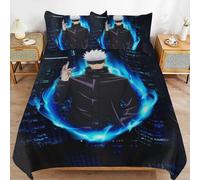Bedding set WM498 Jujutsu Kaisen Gojo Bedding Set Duvet Cover Comfortable and Lightweight Cartoon Bedding 3 Piece (Multiple sizes to choose from) ...