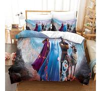 Bedding Sets Double Size Bedding Frozen Printed Duvet Cover Soft Hypoallergenic Microfiber Quilt Cover with Pillowcase with Zipeer Closure for in Kids Teens Adults