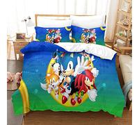 Bedding Sets King Size Bedding Sonic Vs Mario Printed Duvet Cover Soft Hypoallergenic Microfiber Quilt Cover with Pillowcase with Zipeer Closure for in Kids Teens Adults