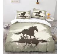 Bedding Sets Single Horse Bedding Sets Single Koala Duvet Cover 200x200cm with Zipper Closure, Hypoallergenic Quilt Cover with 2 Pillowcase for Boys Kids Girls