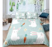 Bedding Sets Single White rabbit Bedding Sets Single Koala Duvet Cover 200x200cm with Zipper Closure, Hypoallergenic Quilt Cover with 2 Pillowcase for Boys Kids Girls