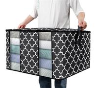 Bedding Storage Bag Box Container - Foldable Clothes Storage Bag Bins with Sturdy Handle - Tel Bed Blanket Quilt Organizer