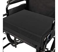Bedding Studio Wheelchair Cushion - 18" x 16" x 4" Memory Foam Seat Pad for Coccyx, Orthopedic Lumbar Support, Sciatica & Tailbone Pain Relief - Reduce Back Ache, Improve Posture, Waterproof PU Cover