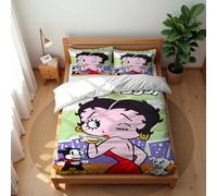 Bedding Winter Duvet Cover with 2 Pillowcase 50x75cm Soft Betty Boop Winter Bedding Sets Microfiber for Hotels Families (Style 01,200x200cm(Double))