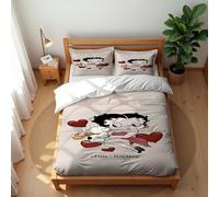 Bedding Winter Duvet Cover with 2 Pillowcase 50x75cm Soft Betty Boop Winter Bedding Sets Microfiber for Hotels Families (Style 04,200x200cm(Double))