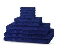 Beddings Direct - (10 Pieces) 4 Face Cloths, 2 Hand Towels, 2 Bath Towels, 2 Bath Sheets - 500 GSM Egyptian Collection Towel Bale - Ring-Spun Cotton Towel Set (Navy Blue)