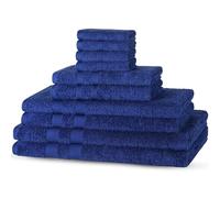 Beddings Direct - (10 Pieces) 4 Face Cloths, 2 Hand Towels, 2 Bath Towels, 2 Bath Sheets - 500 GSM Egyptian Collection Towel Bale - Ring-Spun Cotton Towel Set (Royal Blue)