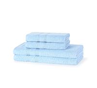 Beddings Direct - (4 Pieces) 2 Hand Towels, 2 Bath Towels Premium - 100% Combed Ring-Spun Cotton, Ultra Soft and Highly Absorbent, 500 GSM Thick Hotel & Spa Quality Bale Set. (Sky Blue)