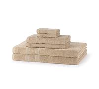 Beddings Direct 6 Piece Towels Set | 2 Bath Sheets 2 Hand Towels 2 Face Flannels | 100% Egyptian Cotton Soft & Absorbent Towels for Bathroom, Kitchen, Hotel & Spa (Latte)