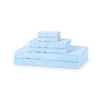 Beddings Direct 6 Piece Towels Set | 2 Bath Sheets 2 Hand Towels 2 Face Flannels | 100% Egyptian Cotton Soft & Absorbent Towels for Bathroom, Kitchen, Hotel & Spa (Sky Blue)