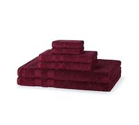 Beddings Direct 6 Piece Towels Set | 2 Bath Sheets 2 Hand Towels 2 Face Flannels | 100% Egyptian Cotton Soft & Absorbent Towels for Bathroom, Kitchen, Hotel & Spa (Wine)