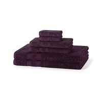 Beddings Direct 6 Piece Towels Set | 2 Bath Sheets 2 Hand Towels 2 Face Flannels | 100% Egyptian Cotton Soft & Absorbent Towels for Bathroom, Kitchen, Hotel & Spa (Purple)