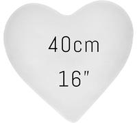 Beddings Direct Heart Shaped Cushions - 2 PCS, 40 cm (16"), Microfibre Inserts, Back Support, Continental Hotel White