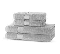 Beddings Direct Luxury 4pc Bale Set - 2 Hand Towels, 2 Bath Towels 700GSM Towels 100% Cotton Bathroom Linen Bath Set - Highly Absorbent Super Soft Quick-Dry Hotel Quality Jumbo Sheets (Silver)