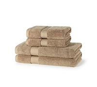 Beddings Direct Luxury 4pc Bale Set - 2 Hand Towels, 2 Bath Towels 700GSM Towels 100% Cotton Bathroom Linen Bath Set - Highly Absorbent Super Soft Quick-Dry Hotel Quality Jumbo Sheets (Latte)