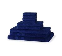 Beddings Direct Towel Bale Set - (9 Pieces) 4 Face Cloths, 2 Hand Towels, 2 Bath Towels, 1 Bath Sheet - 500 GSM Egyptian Collection Towel Bale - Ring-Spun Cotton Towel Set (Navy Blue)