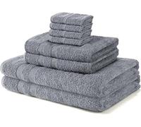 Beddings Direct Towels | Towel Set of 8 Pcs | 2 Bath 2 Hand 4 Face | Bath Towels | Bathroom Towels | 100% Egyptian Cotton Towels | Bath Towel Set | Hand Towels for Kitchen (Grey)