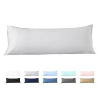 beddingstar Body Pillowcase 20 x 54 Body Pillow Cover Silver Grey Zipper Closer Set of 1 Body Pillow Case 600 Thread Count Hotel Quality 100% Natural Cotton Body Pillowcases 20 x 54,Silver Grey