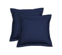 beddingstarYBV Pillowcases Navy Blue 26x26 Euro Pillow Shams Set Of 2 Luxury 600 Thread Count Quality European Square Pillow Shams 100% Egyptian Cotton (2 Pack, Euro 26x26 Navy Blue Solid)