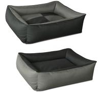 BedDog® 2in1 Max Quattro Grey/Anthracite L, 80 x 65 cm, Dog Bed L up to XXXL, 8 Colours, Cushion, Sofa, Dog Basket