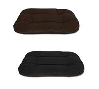 BedDog REX 2-in-1 Dog Bed, L, Black/Brown, Reversible Dog Cushion, Oval-Round, Large Dog Basket, Washable Dog Bed, Dog Sofa for Indoor, Outdoor Use
