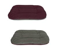 BedDog REX 2-in-1 Dog Bed, L, Bordeaux Grey, Reversible Dog Cushion, Oval-Round, Large Dog Basket, Washable Dog Bed, Dog Sofa for Indoor, Outdoor Use