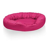 BedDog Sunny Dog Bed, Large Cordura Dog Basket, Washable Dog Bed with Rim, Oval Round Dog Cushion for Indoor and Outdoor Use, XL, Pink