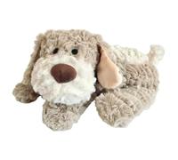 Beddy Buddies - Beige Dog Microwavable Soft Toy - Heated Comforting Companion with Removable English Flaxseed Heat Bag, Warm Cuddly Bedtime - The Wheat Bag Company