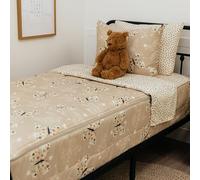 Beddy's Butterfly Themed Durable Zipper Bedding for Kids, Bed in a Bag, Beige Sheets & Comforter with Butterflies, Hearts & Floral Design, Includes Pillowcase & Pillow Sham, Easy to Make & Wash