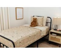 Beddy's Butterfly Themed Durable Zipper Bedding for Kids, Bed in a Bag, Beige Sheets & Comforter with Butterflies, Hearts & Floral Design, Includes Pillowcase & Pillow Sham, Easy to Make & Wash