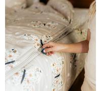 Beddy's Butterfly Themed Durable Zipper Bedding for Kids, Bed in a Bag, Beige Sheets & Comforter with Butterflies, Hearts & Floral Design, Includes Pillowcase & Pillow Sham, Easy to Make & Wash