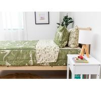 Beddy's Dinosaurs T-rex Theme Boys Durable Zipper Bedding for Kids, Bed in a Bag, Green Sheets and Comforter with Dino Fossils, Includes Pillowcase and Pillow Sham, Easy to Make and Wash